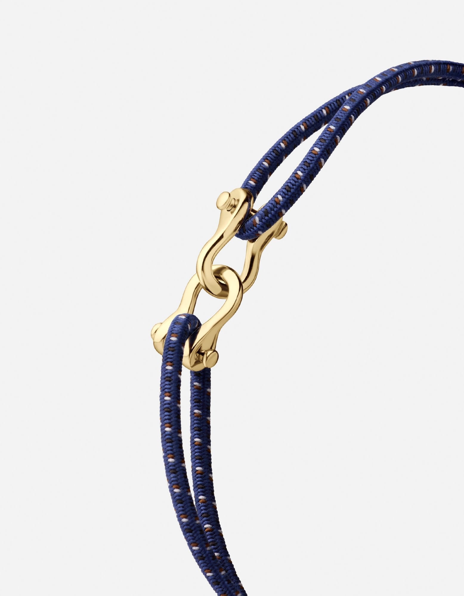 Screw Cuff Bungee Bracelet, Gold Tone / Navy