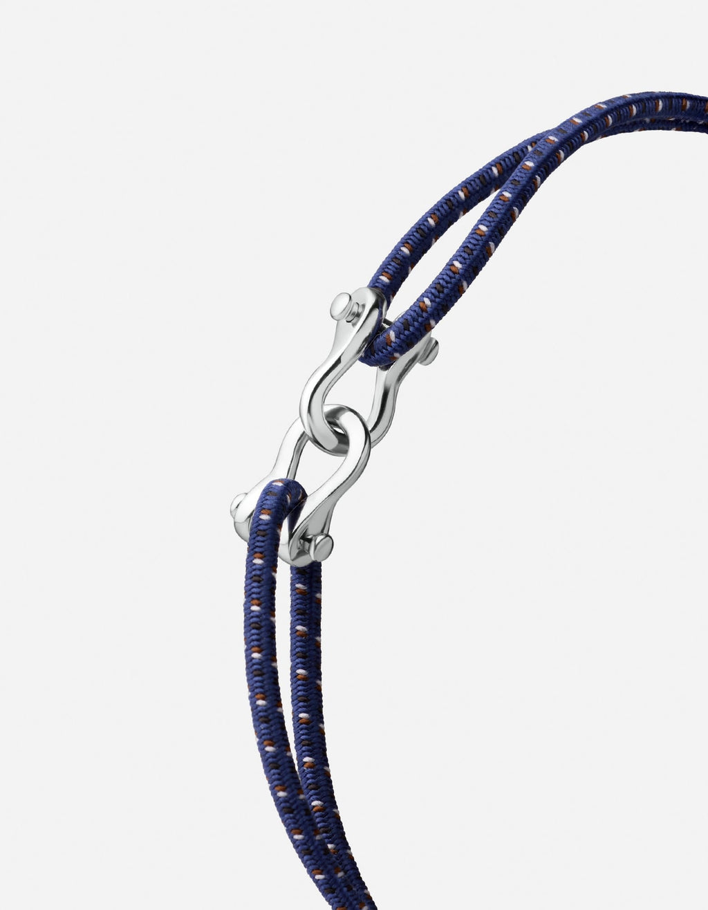 Screw Cuff Bungee Bracelet, Silver Tone / Navy