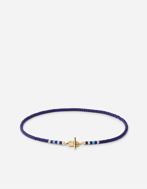 Miansai Bracelets Avi Bead Bracelet, Gold Vermeil / Blue Blue / S