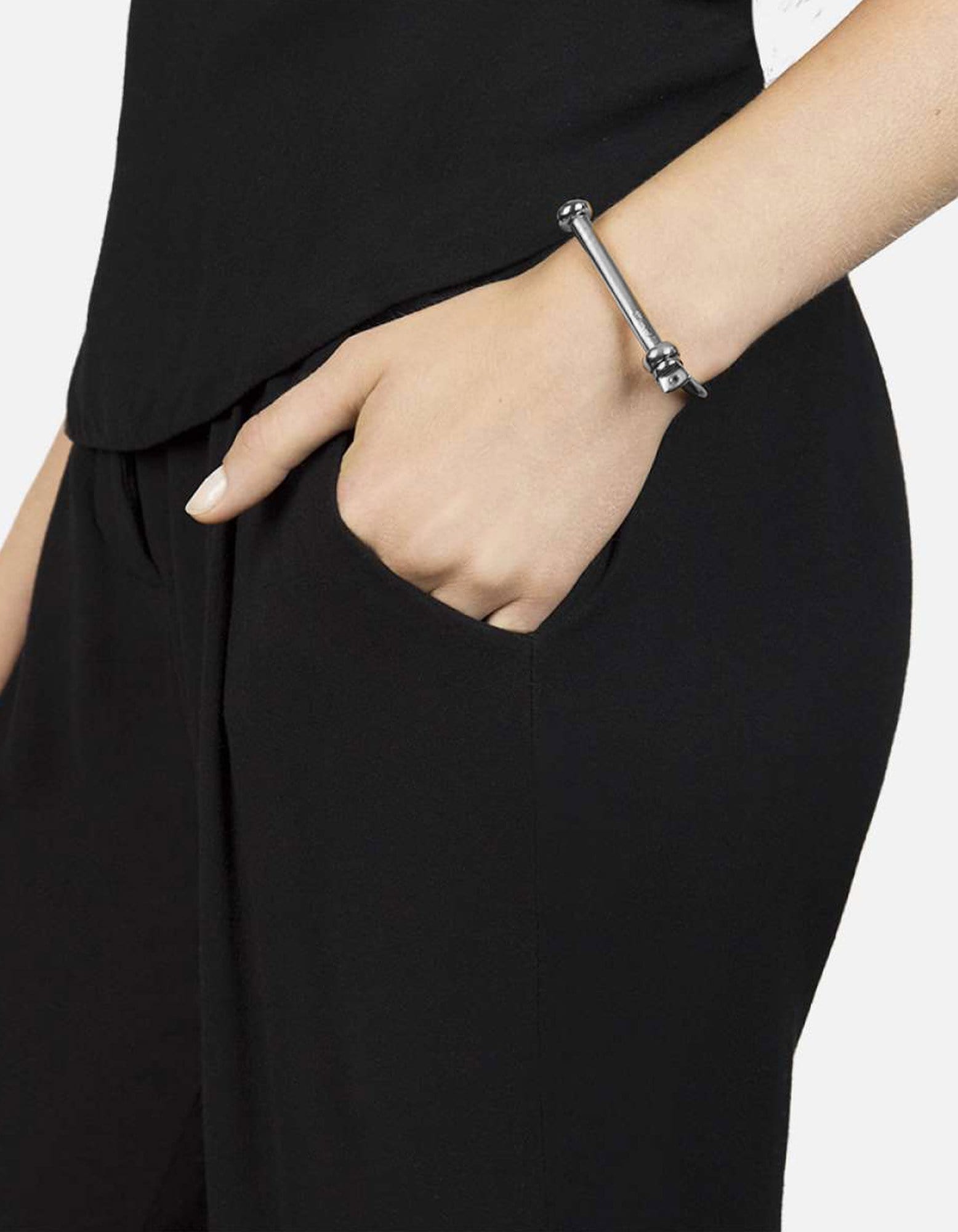 Screw Cuff Bracelet, Sterling Silver