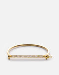 Miansai Cuffs Thin Screw Cuff, 14k Gold Pavé Bar Polished 14k Gold/Pave / S