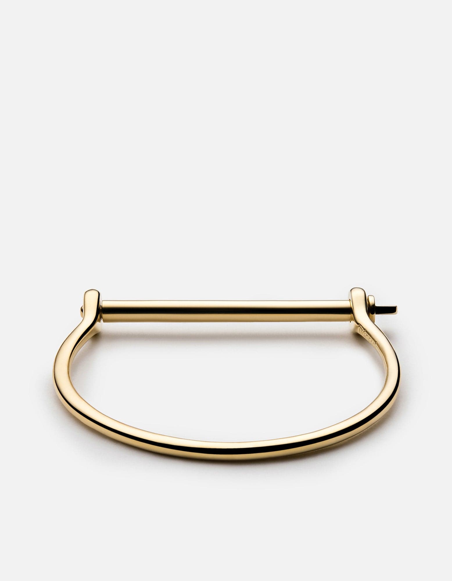 Thin Screw Cuff, 14k Gold Pavé