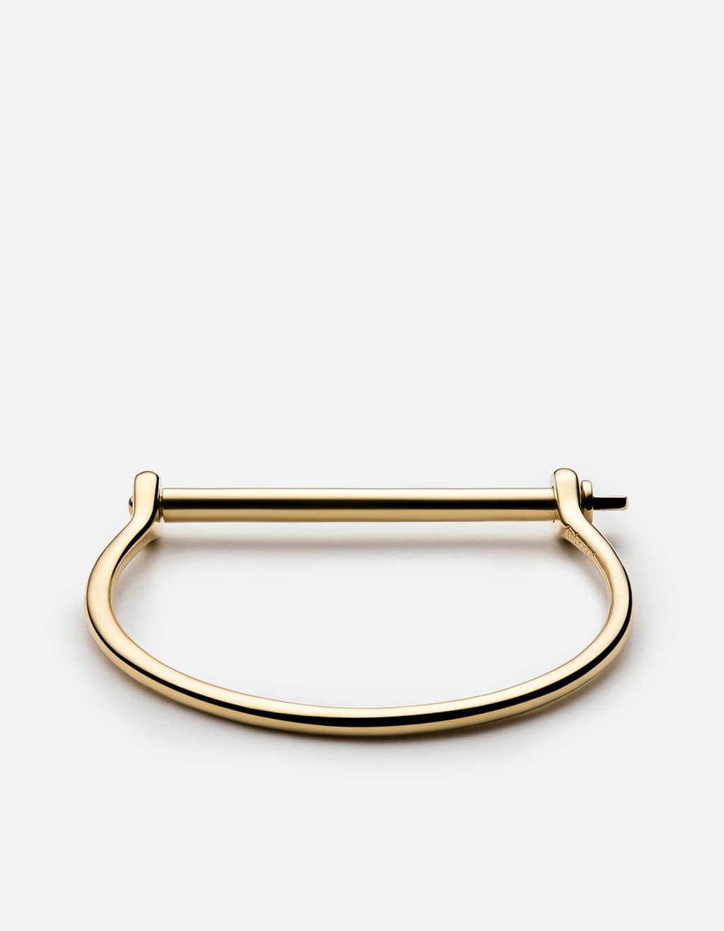 Thin Screw Cuff, 14k Gold Pavé