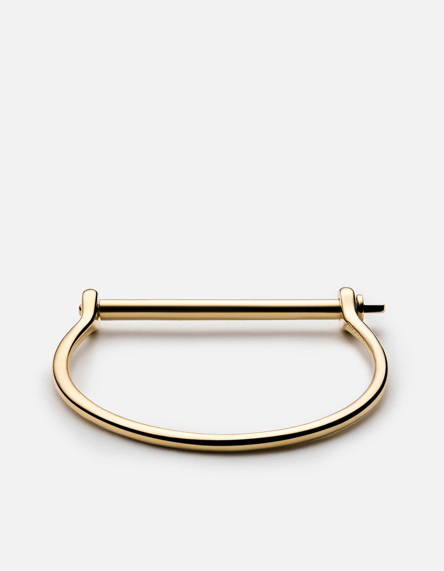 Thin Screw Cuff, 14k Gold Pavé