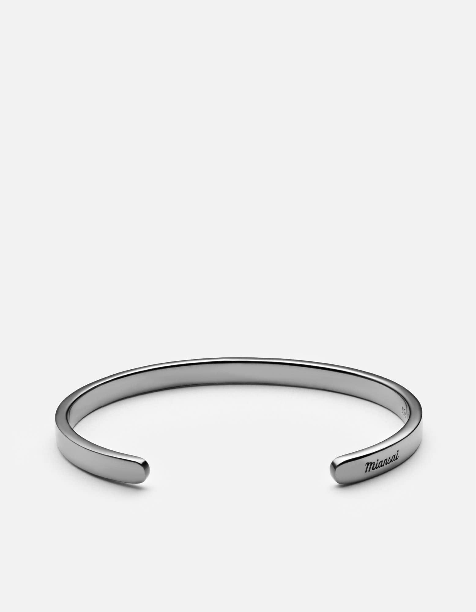 Miansai Cuffs Singular Cuff, Polished Black Rhodium polished black / M / Monogram: No