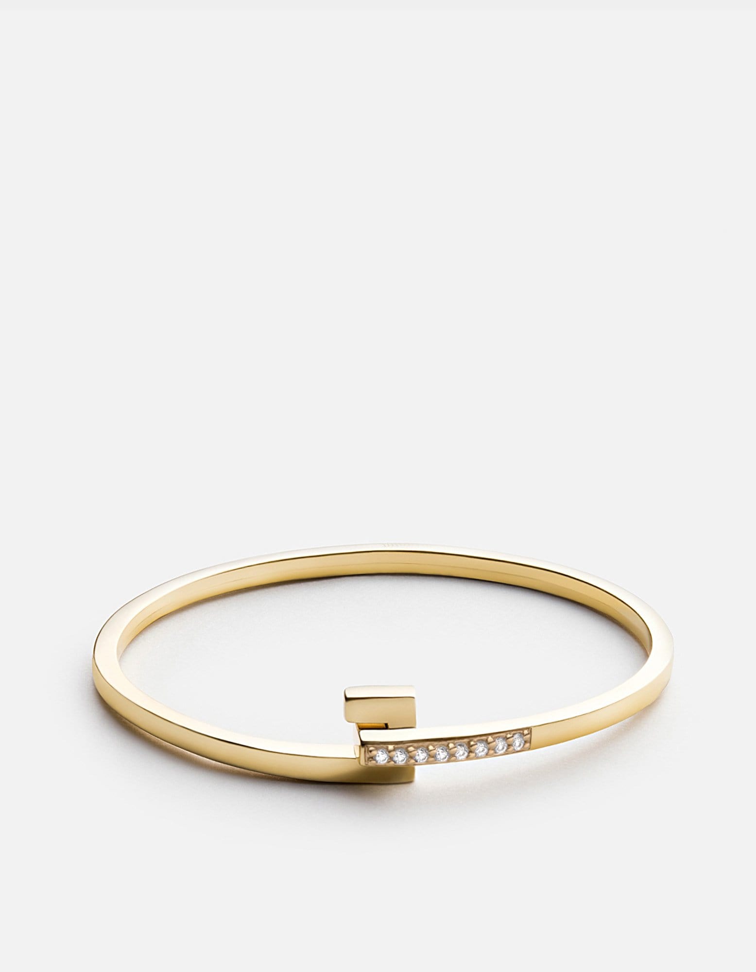 Miansai Cuffs Cubist Cuff, 14k Gold Pavé Bar Polished Gold Pave / S