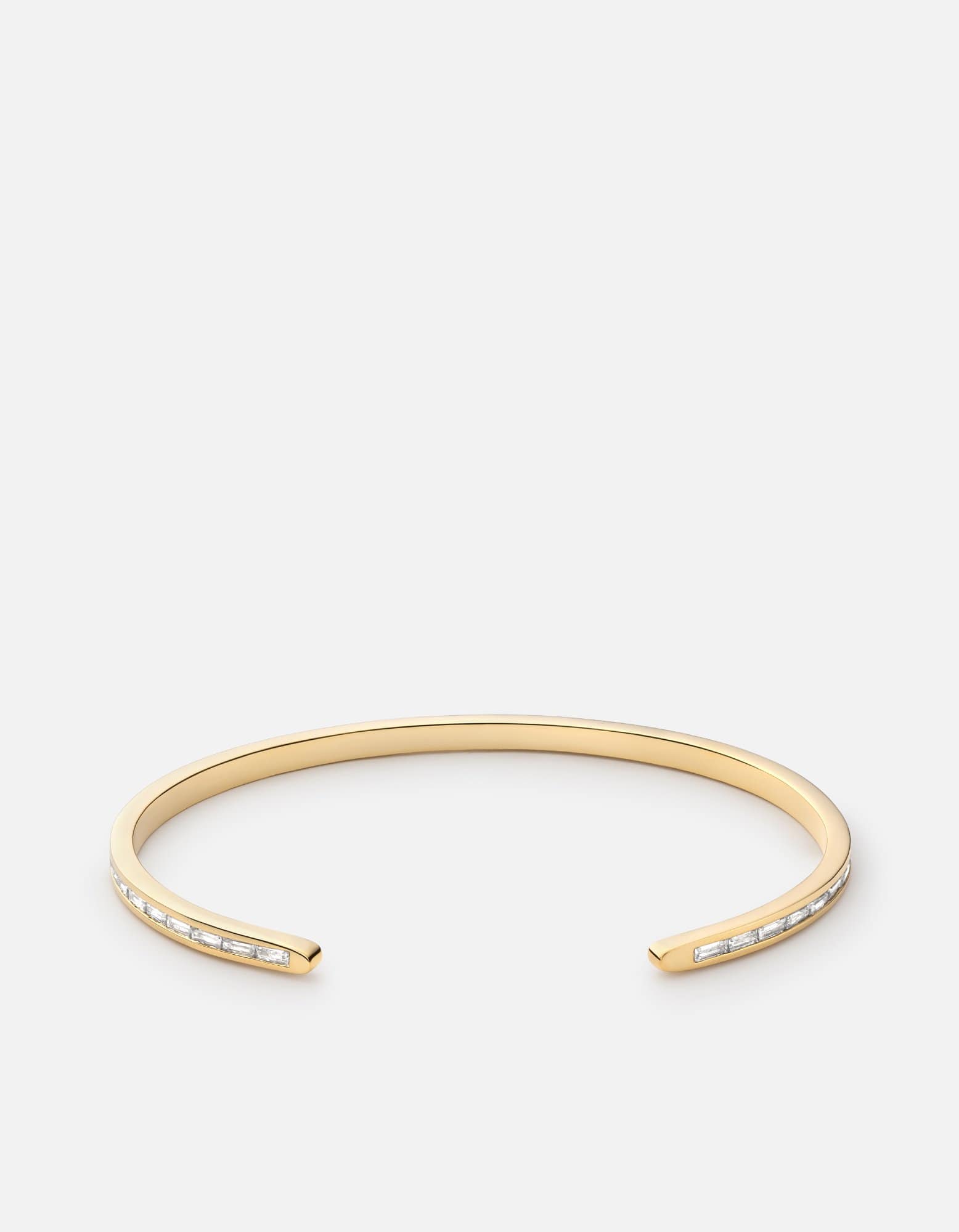 Set Cuff, 14k Gold Baguette Pavé