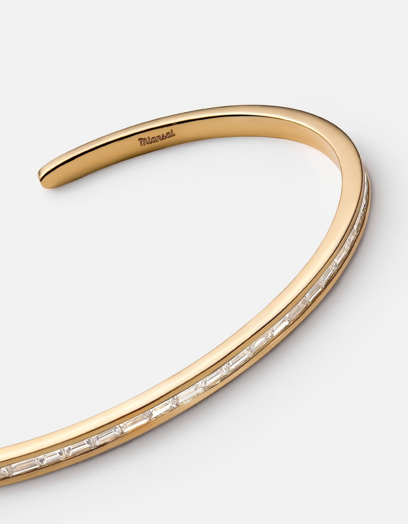 Set Cuff, 14k Gold Baguette Pavé
