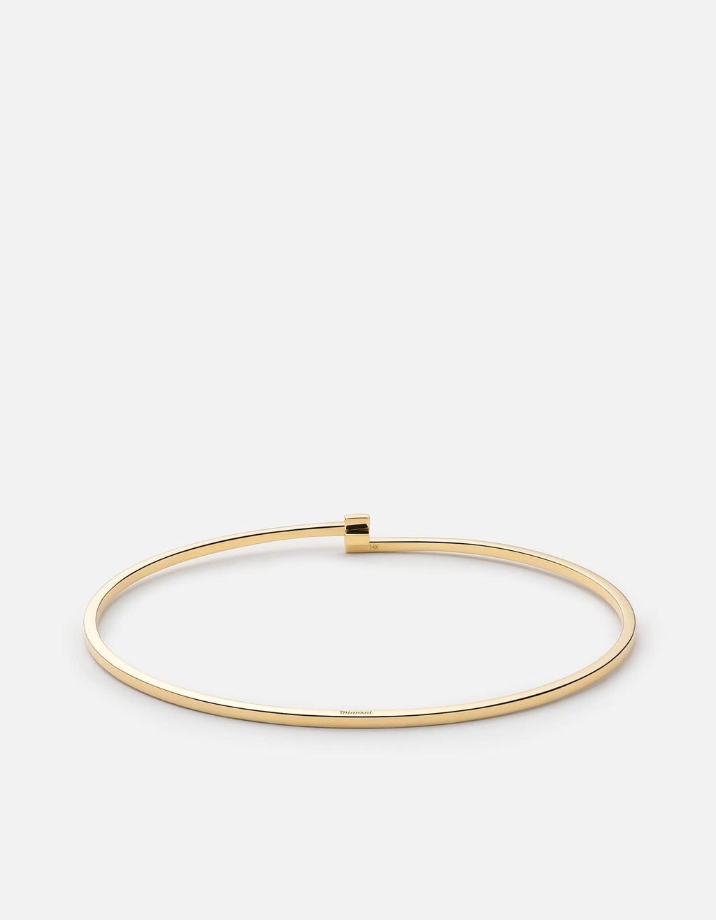 Thin Cubist Cuff, 14k Gold