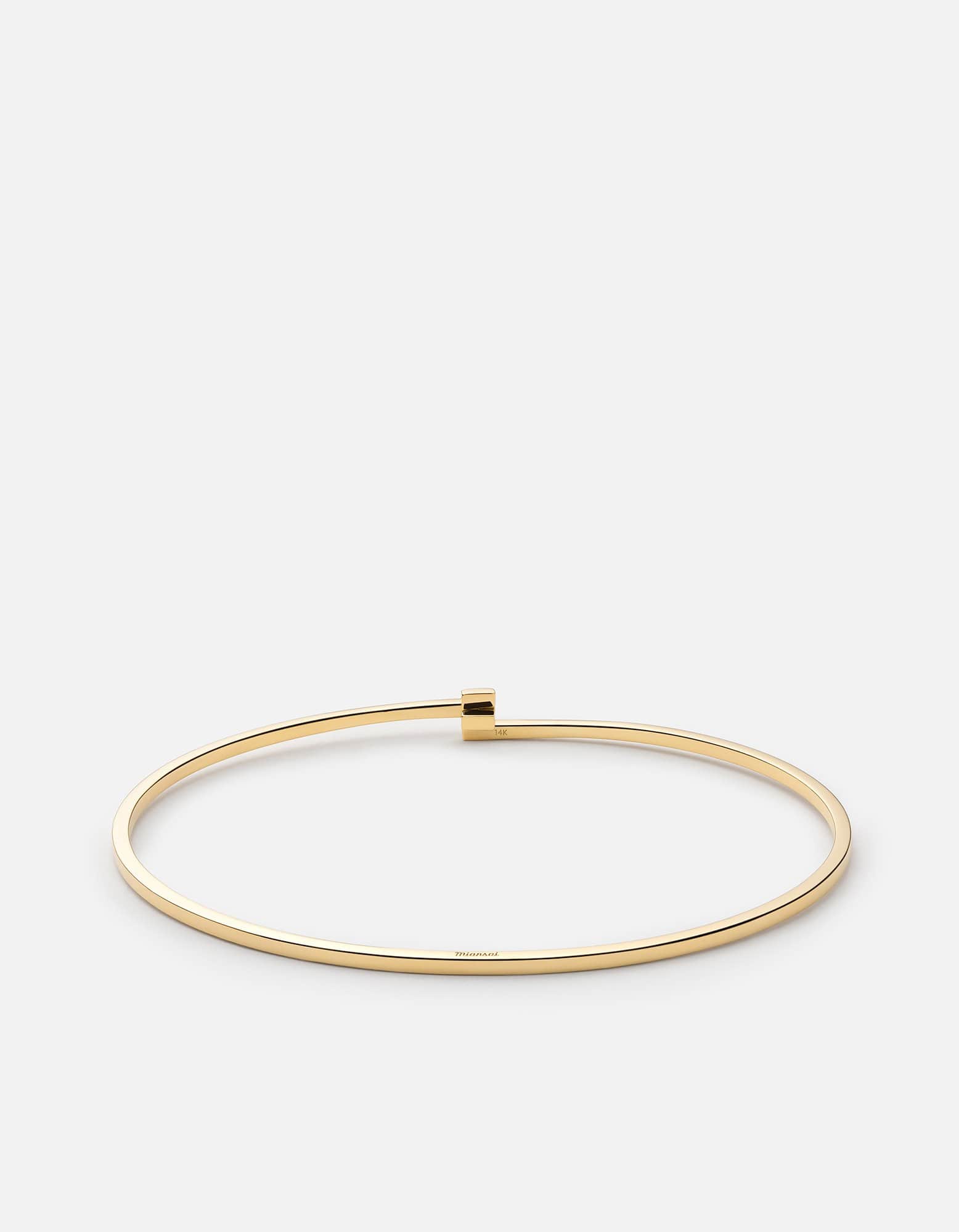 Thin Cubist Cuff, 14k Gold