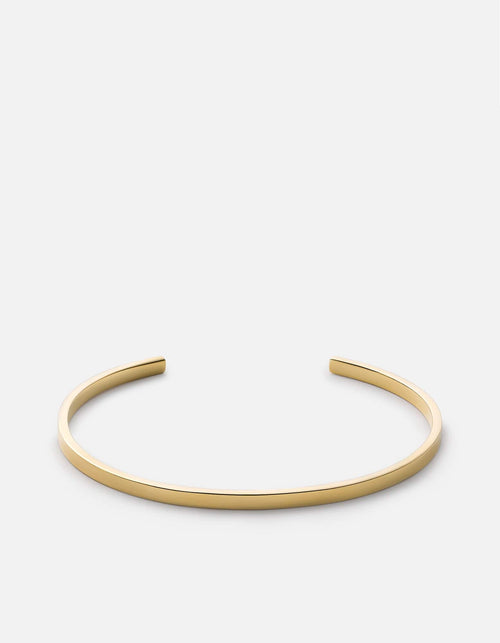 Miansai Cuffs 3mm Arbor Cuff, Gold Vermeil Polished Gold / M / Monogram: No