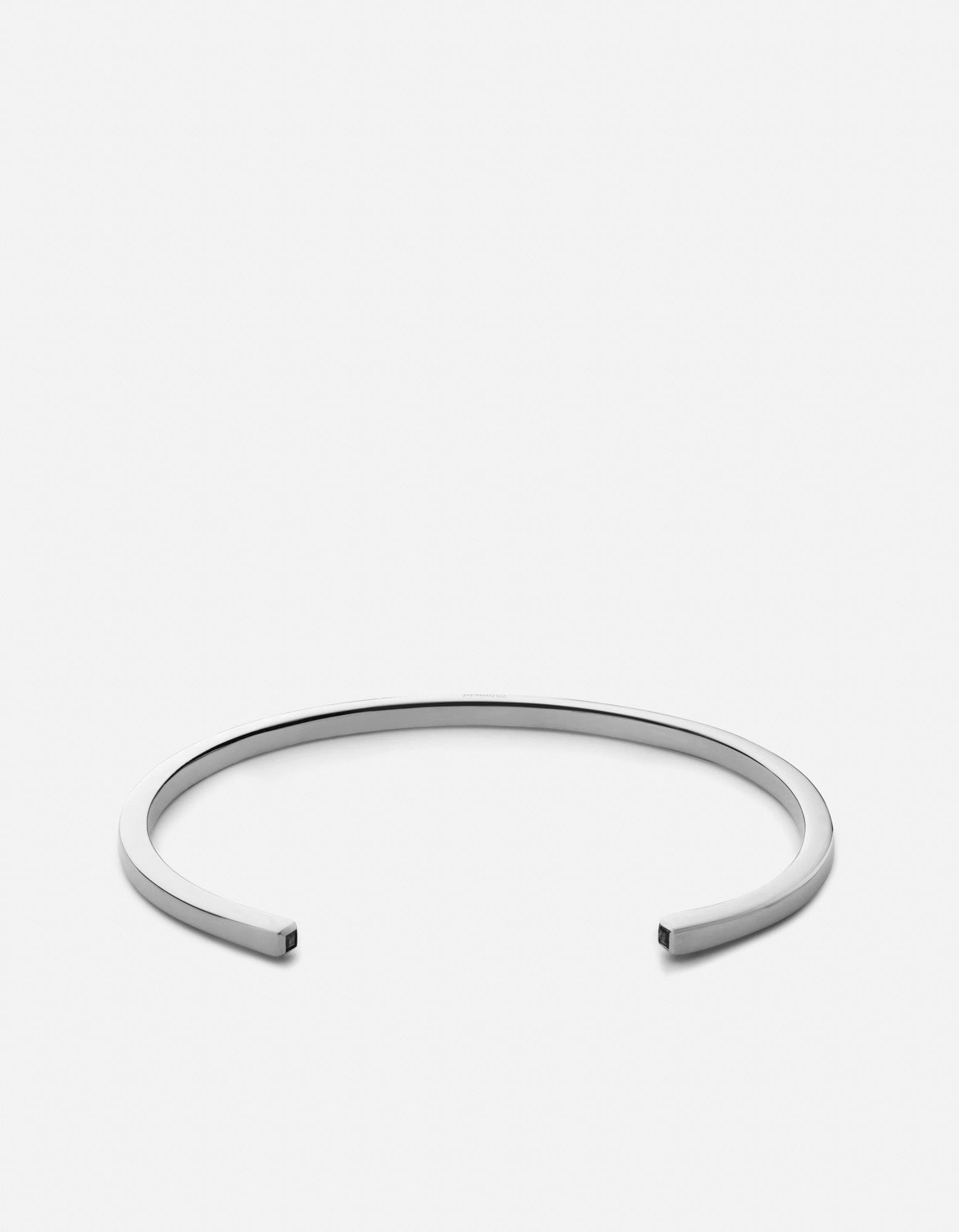 Miansai Cuffs 3mm Arbor Cuff, Sterling Silver/Black Diamonds Black / M / Monogram: No