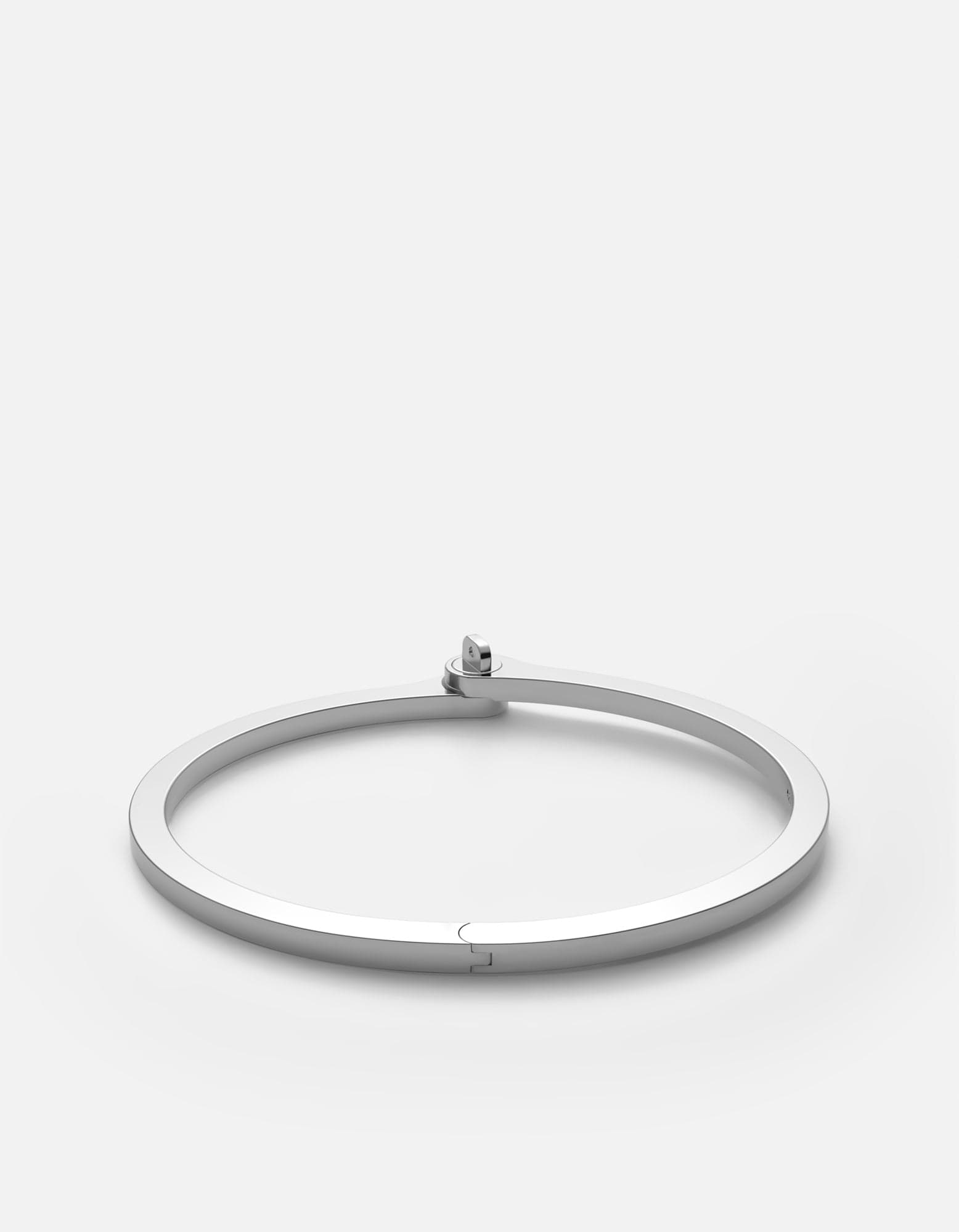 Modern Reeve Cuff, Silver Tone