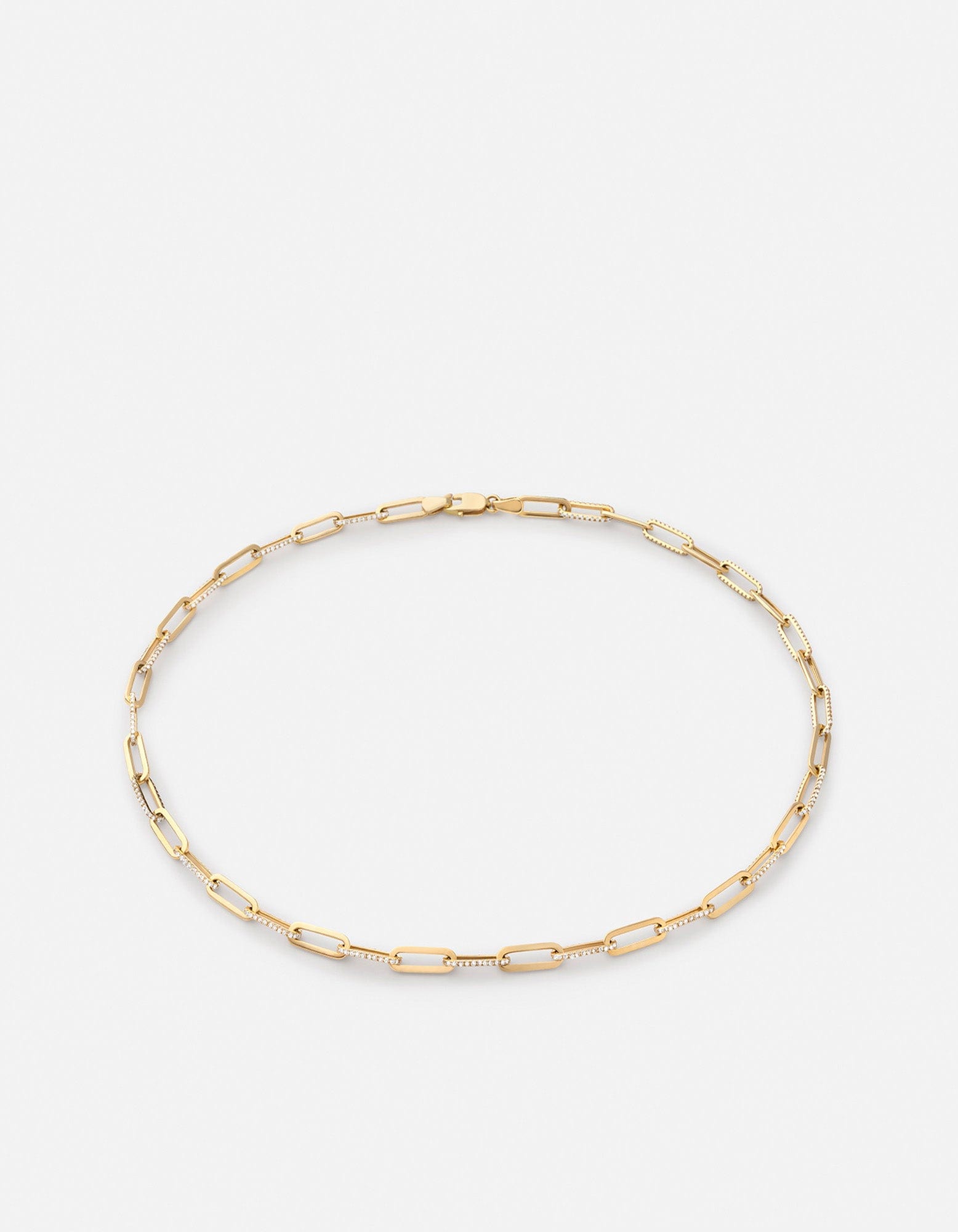 Miansai Necklaces Volt Link Choker, 14k Gold Pavé Polished Gold / 15 in.