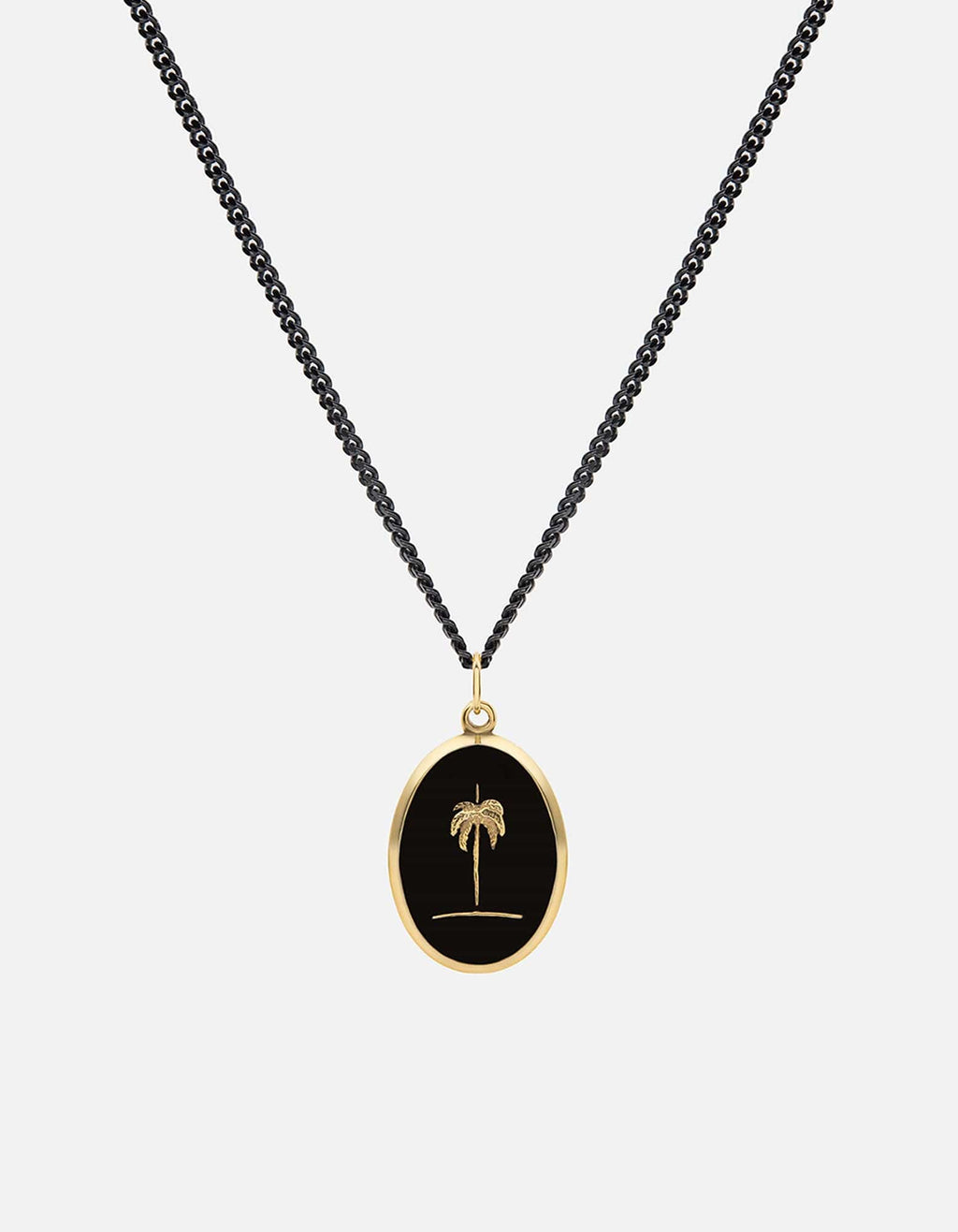 Miansai Necklaces Palm Tree Necklace, Gold/Black Polished Gold Black / 24 in. / Monogram: No