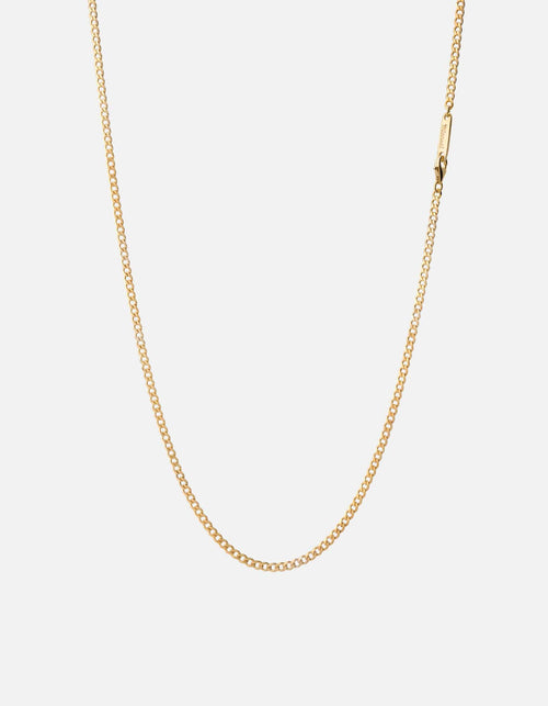 3mm Cuban Curb Chain Necklace, Gold Vermeil