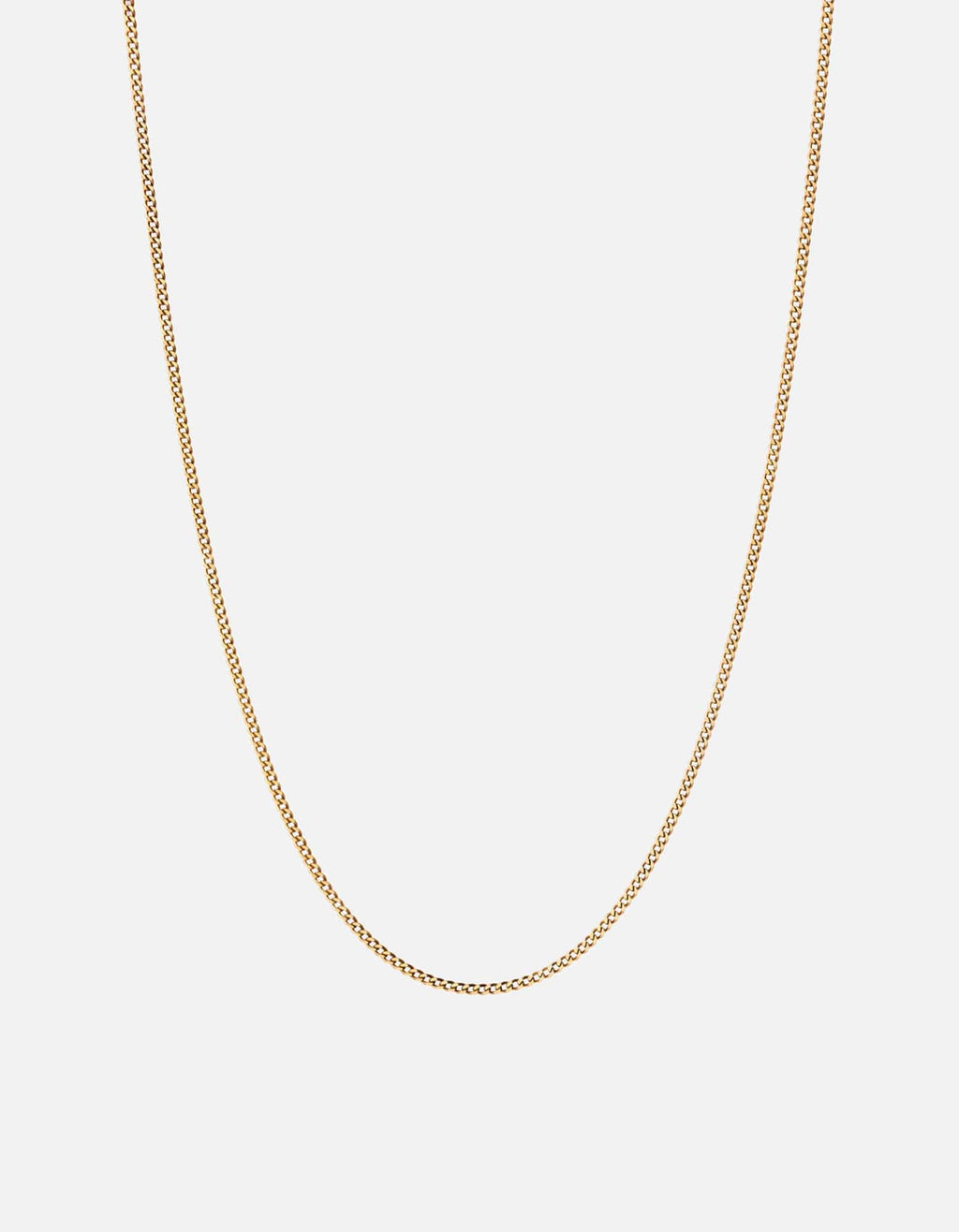 2mm Cuban Curb Chain Necklace, Gold Vermeil