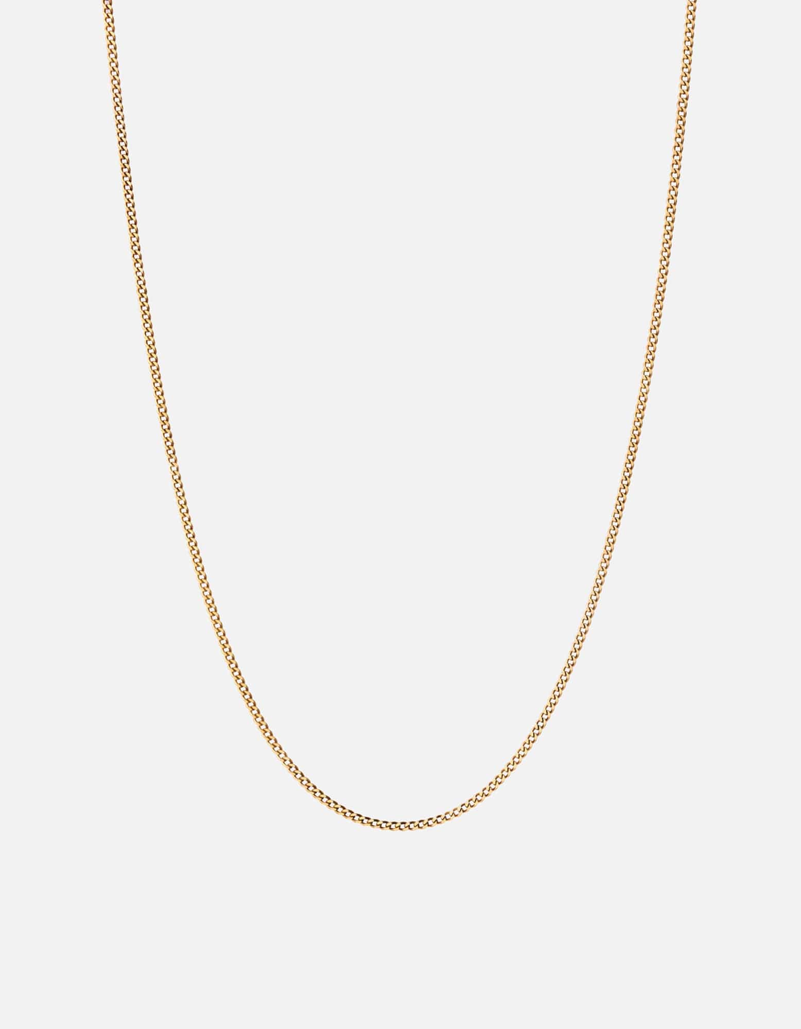 2mm Cuban Curb Chain Necklace, Gold Vermeil