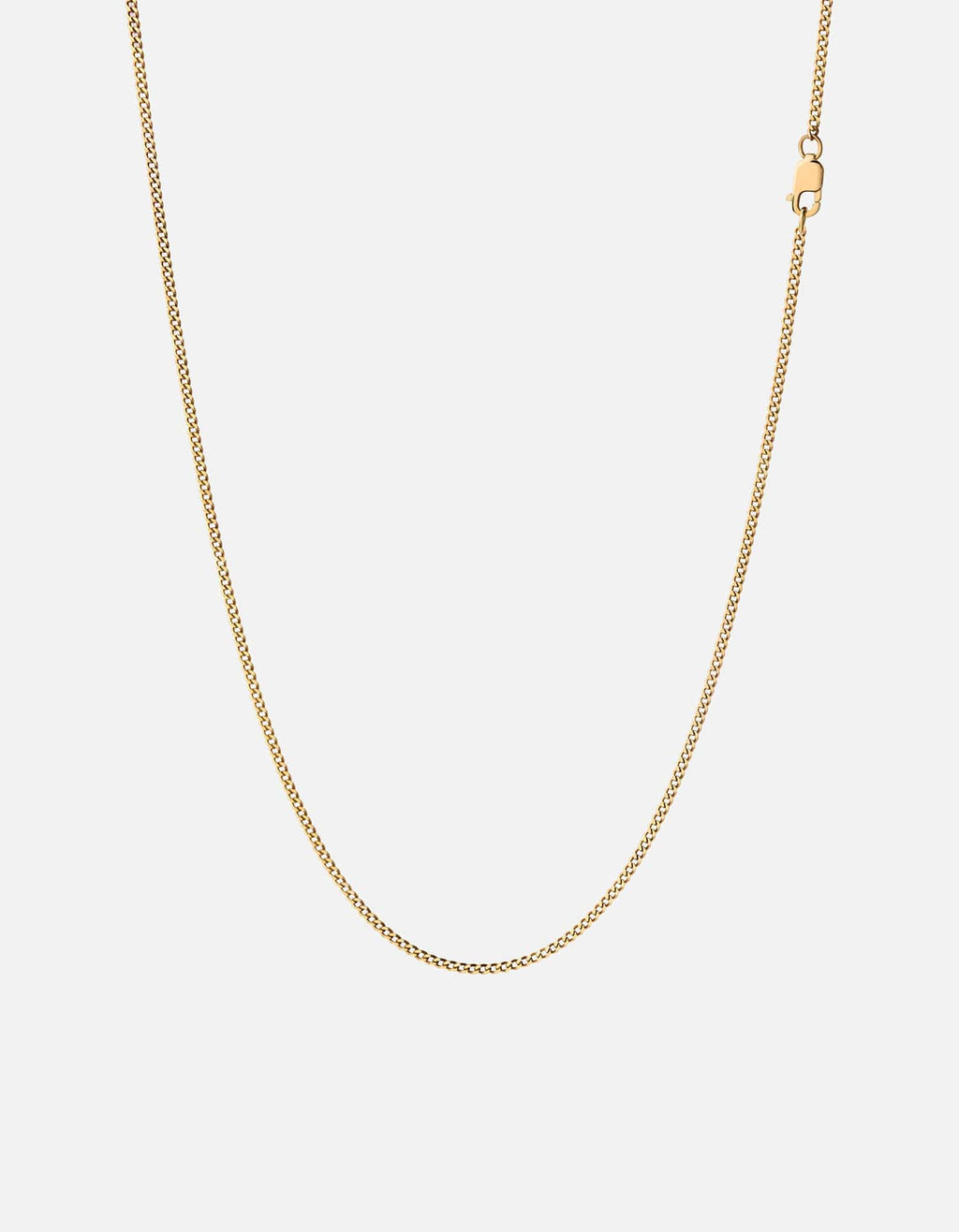 2mm Cuban Curb Chain Necklace, Gold Vermeil