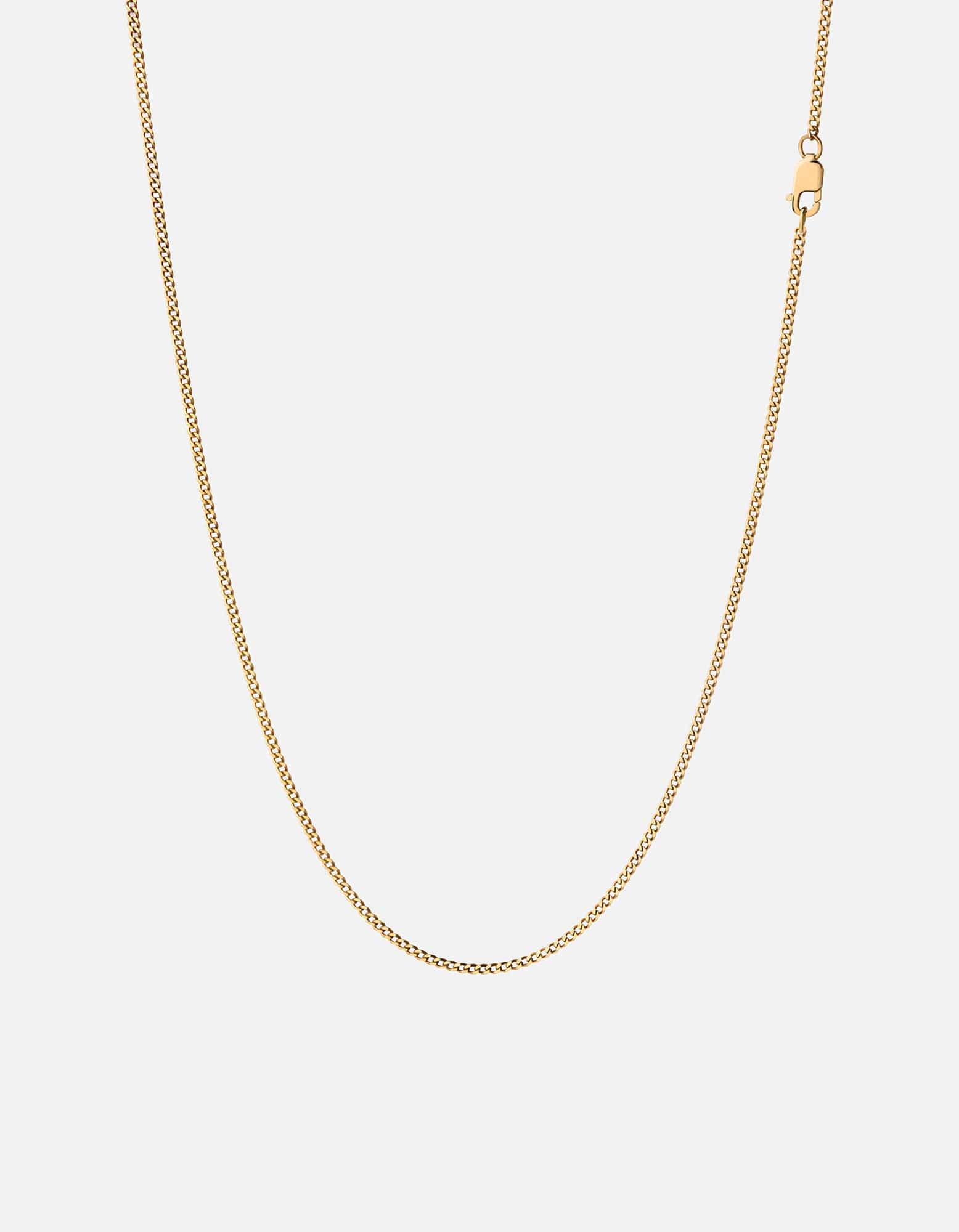 2mm Cuban Curb Chain Necklace, Gold Vermeil