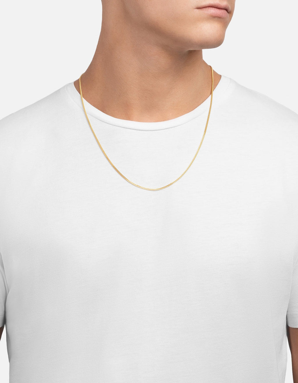 2mm Cuban Curb Chain Necklace, Gold Vermeil
