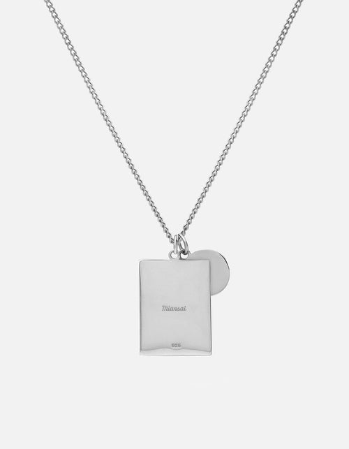 Bird Frame Pendant Necklace, Sterling Silver
