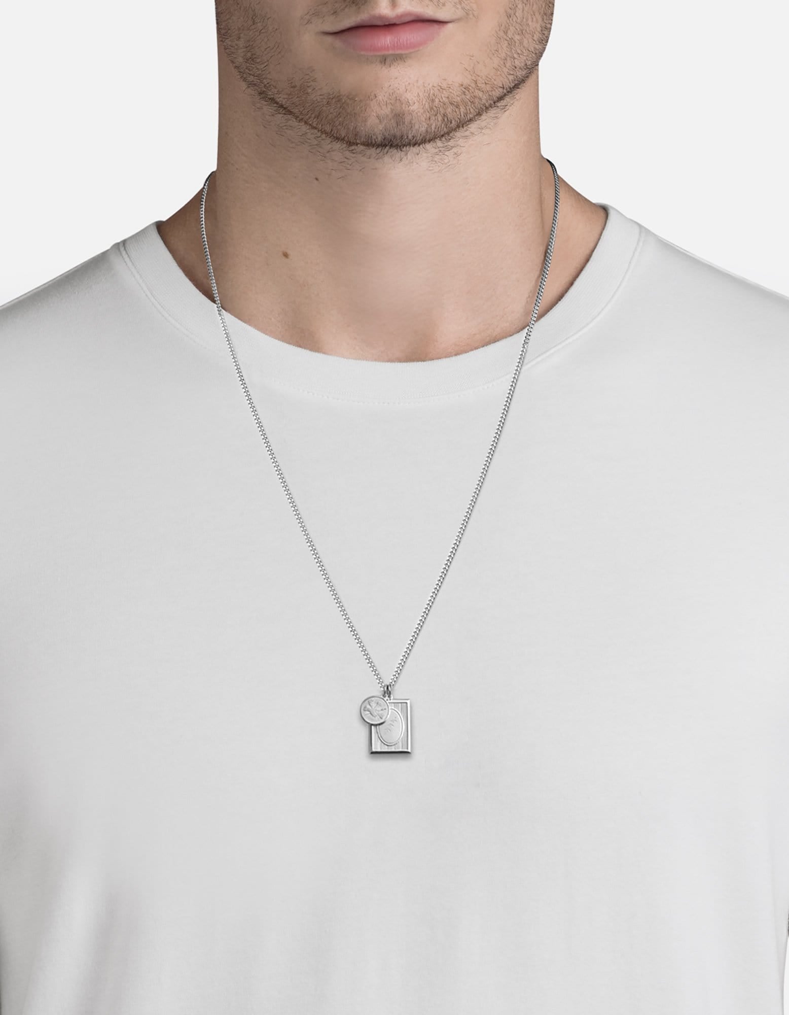 Bird Frame Pendant Necklace, Sterling Silver