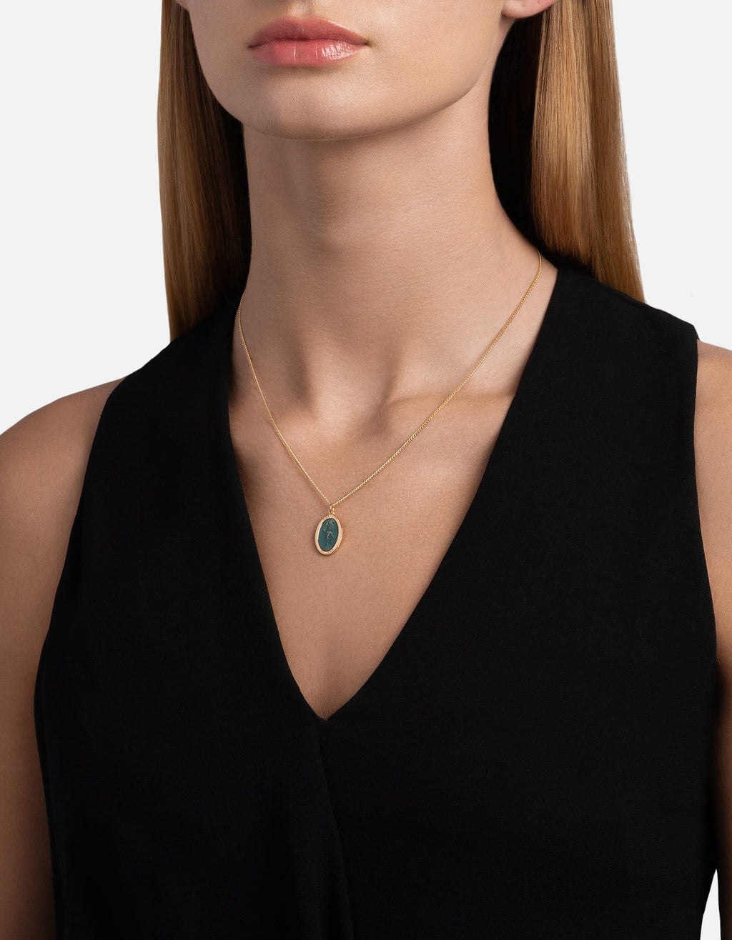 Fortuna Necklace, Gold Vermeil/Teal