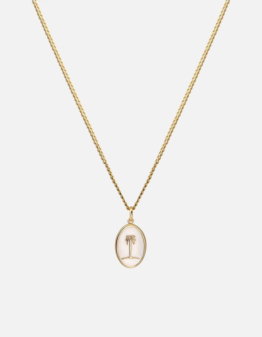Miansai Necklaces Mini Palm Necklace, Gold Vermeil/Off-White Off-White / 18 in. / Monogram: No