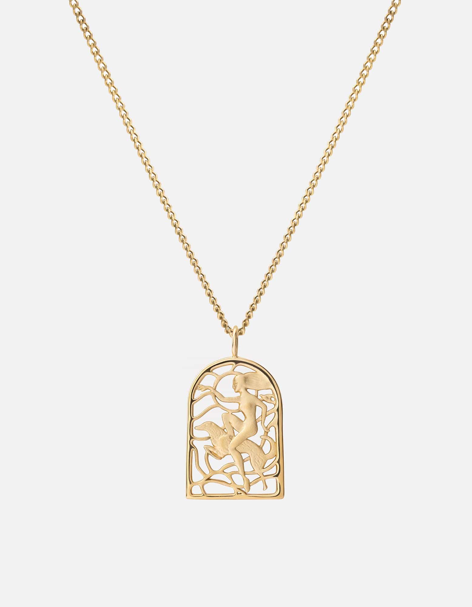 Miansai Necklaces Rider Pendant Necklace, Gold Vermeil Polished Gold / 21 in.