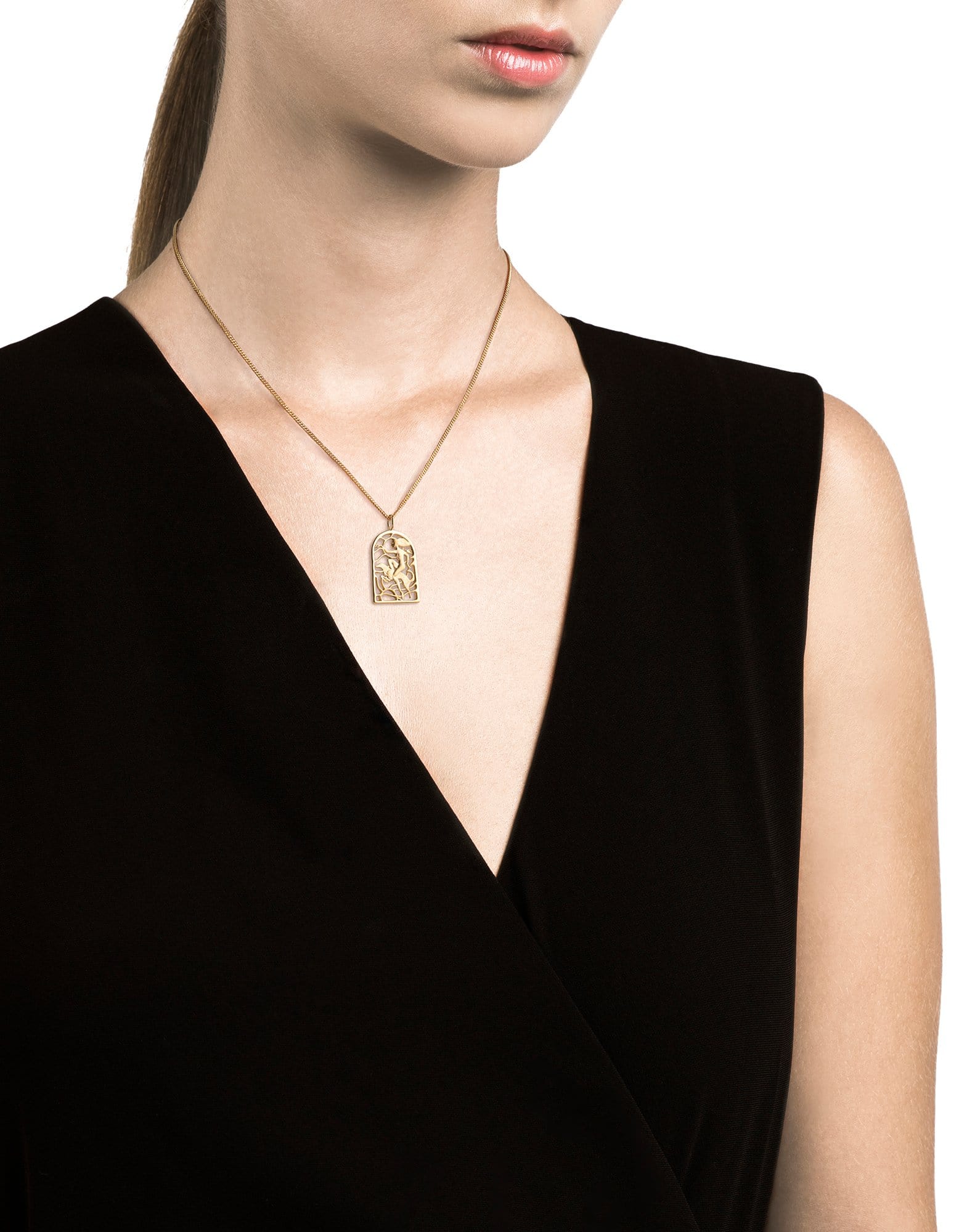 Rider Pendant Necklace, Gold Vermeil