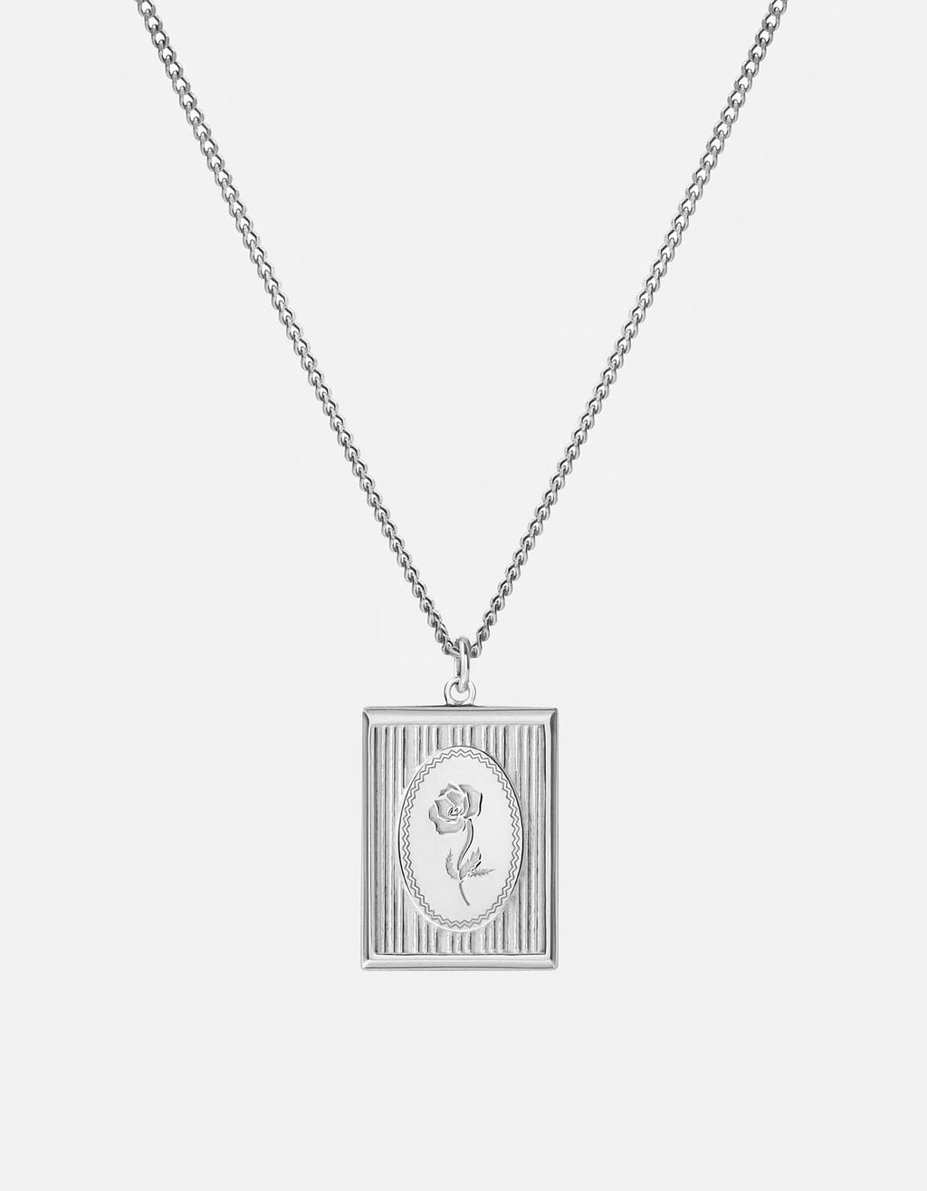Miansai Necklaces Poppy Frame Necklace, Sterling Silver Polished Silver / 21 in.