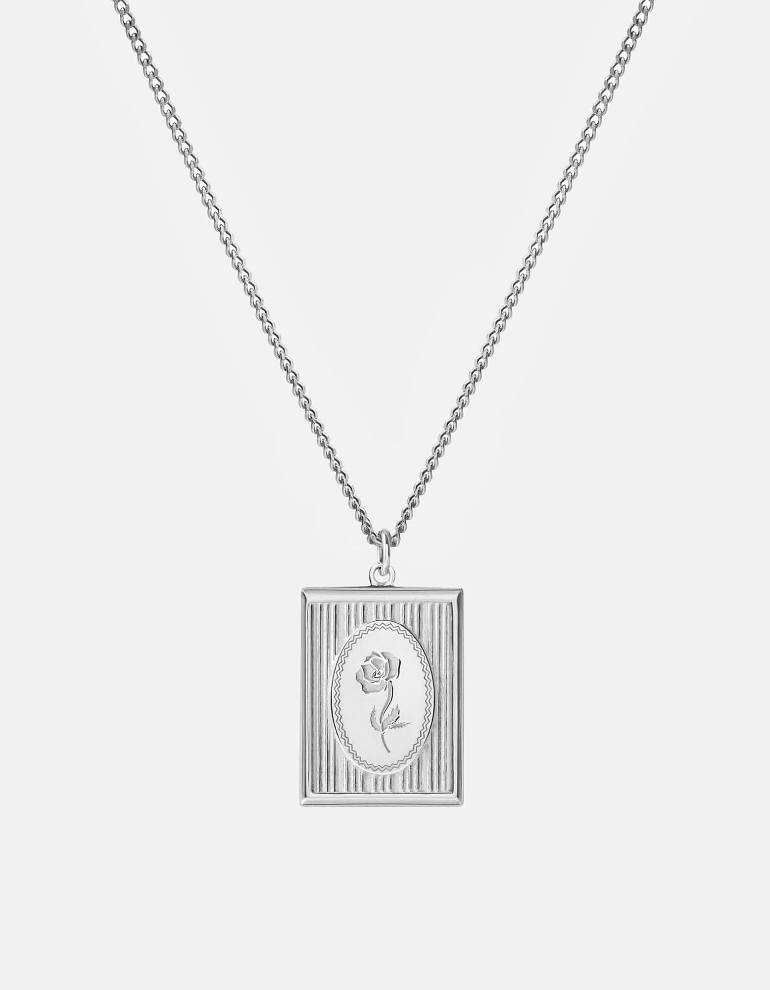 Miansai Necklaces Poppy Frame Necklace, Sterling Silver Polished Silver / 21 in.