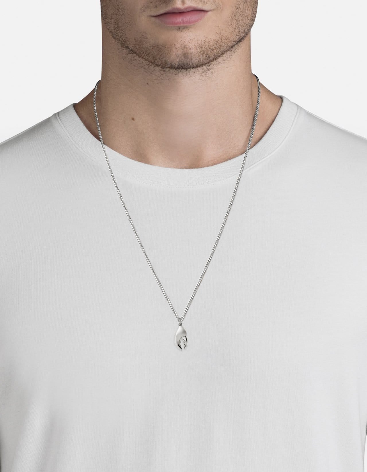 Lobster Claw Pendant Necklace, Sterling Silver