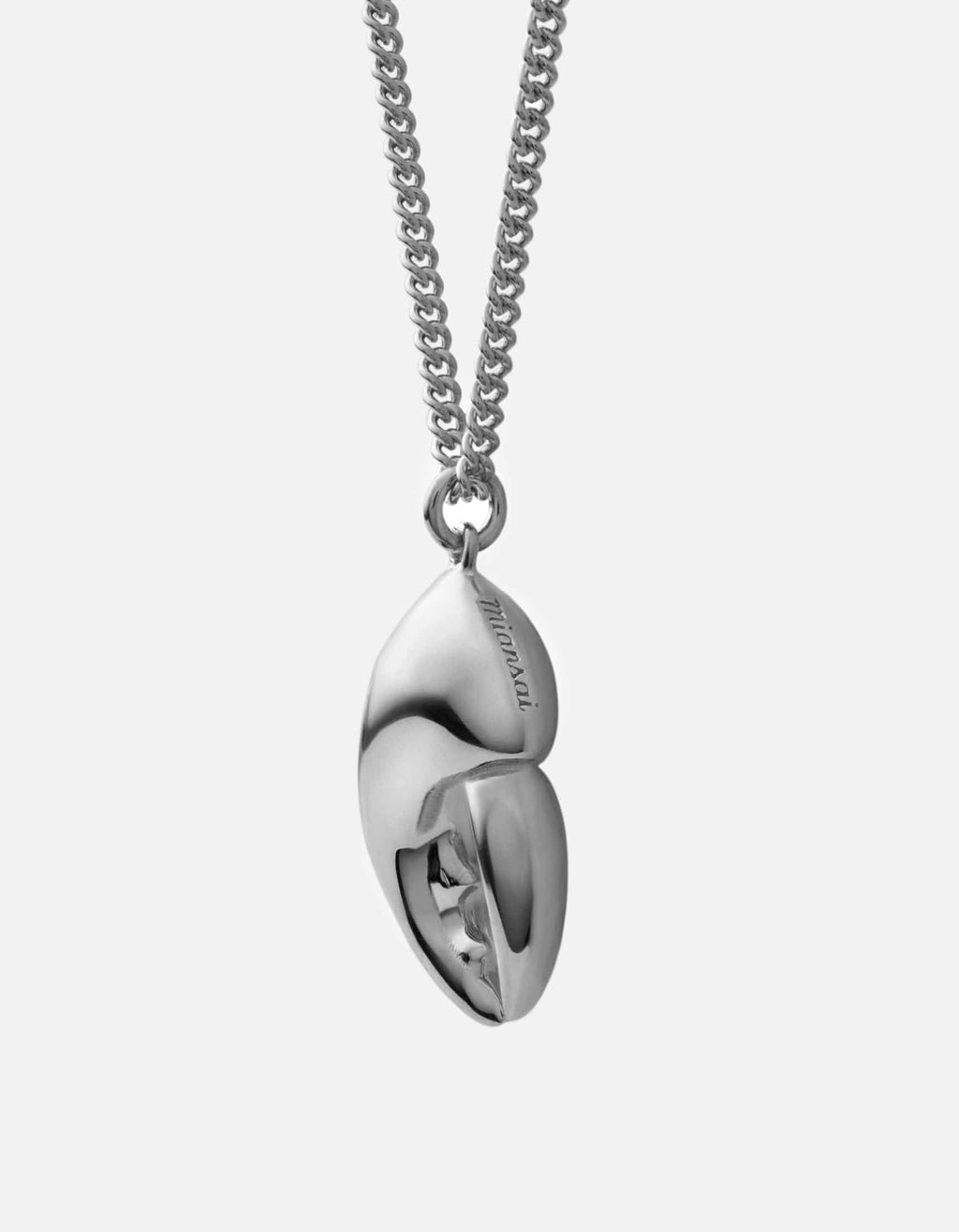 Lobster Claw Pendant Necklace, Sterling Silver