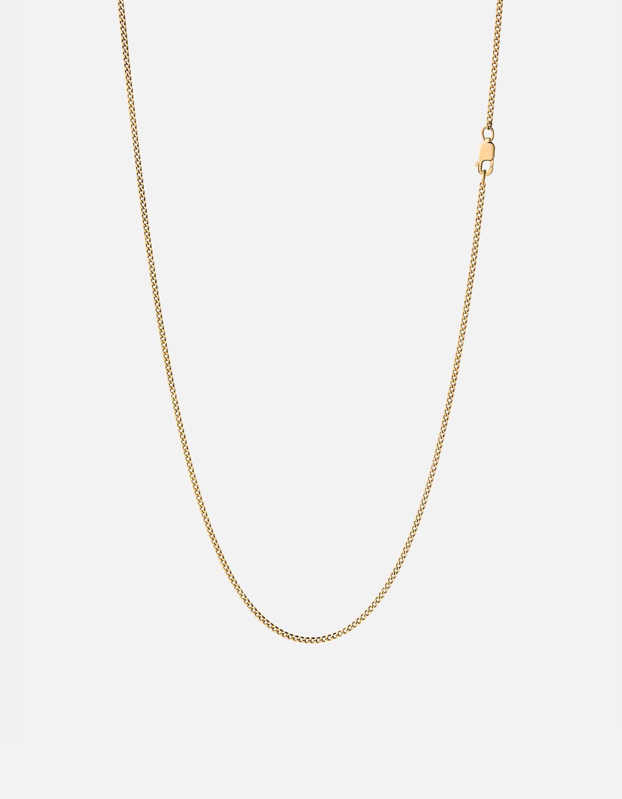 1.3mm Cuban Curb Chain Necklace, Gold Vermeil