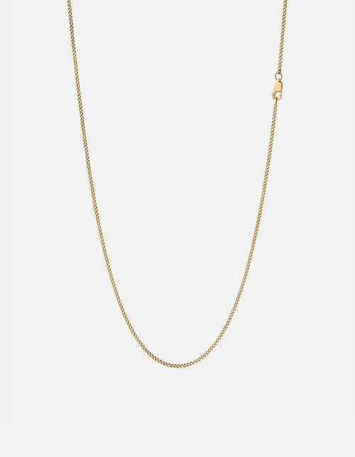 1.3mm Cuban Curb Chain Necklace, Gold Vermeil