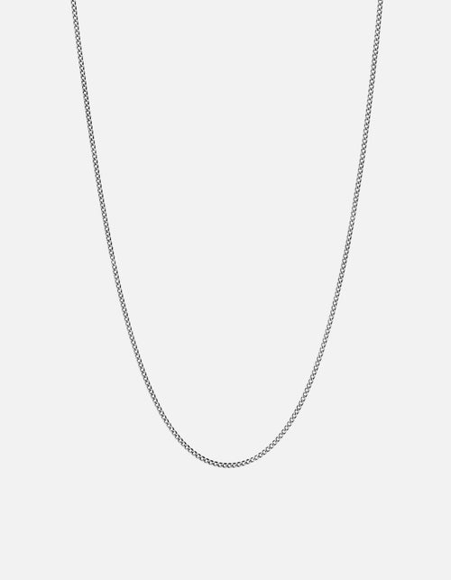 Miansai Necklaces 1.3mm Cuban Chain Necklace, Sterling Silver Polished Silver / 24 in.
