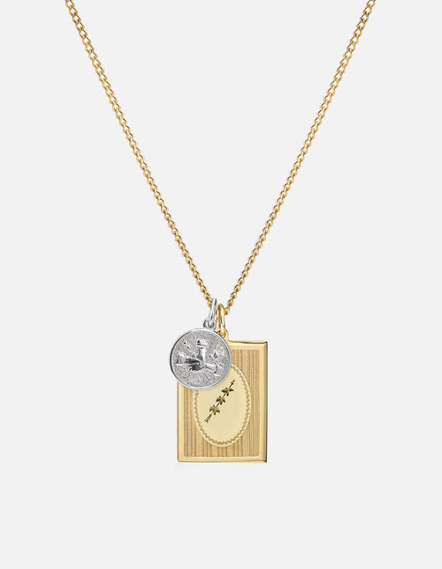 Miansai Necklaces Bird Frame Necklace, 14k Gold/Sterling Silver polished gold/silver / 24 in.