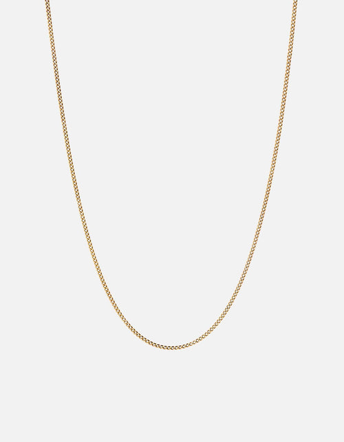 Miansai Necklaces 1.3mm Cuban Chain Necklace, 14k Gold Polished Gold / 24 in.