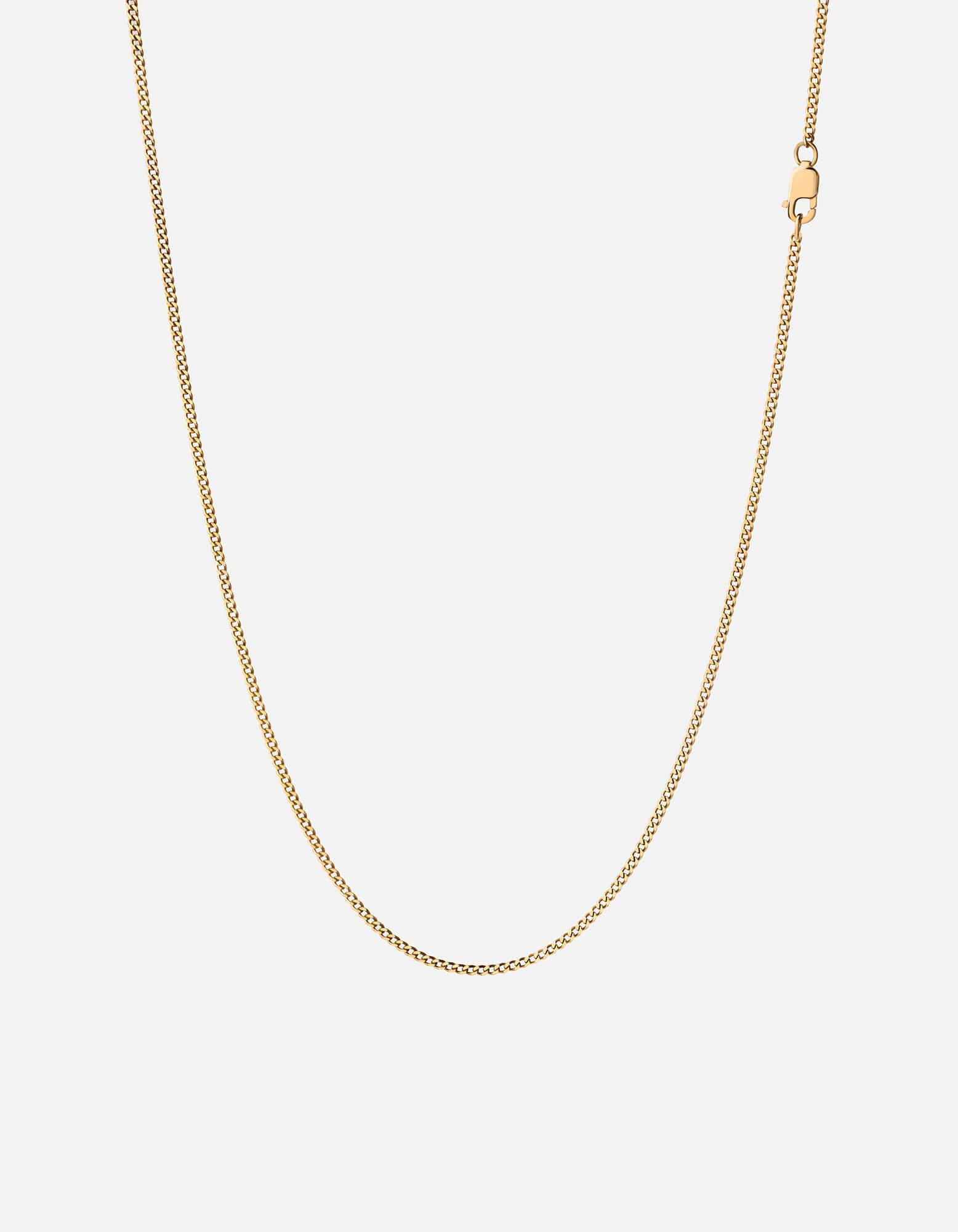 1.3mm Cuban Curb Chain Necklace, 14k Gold