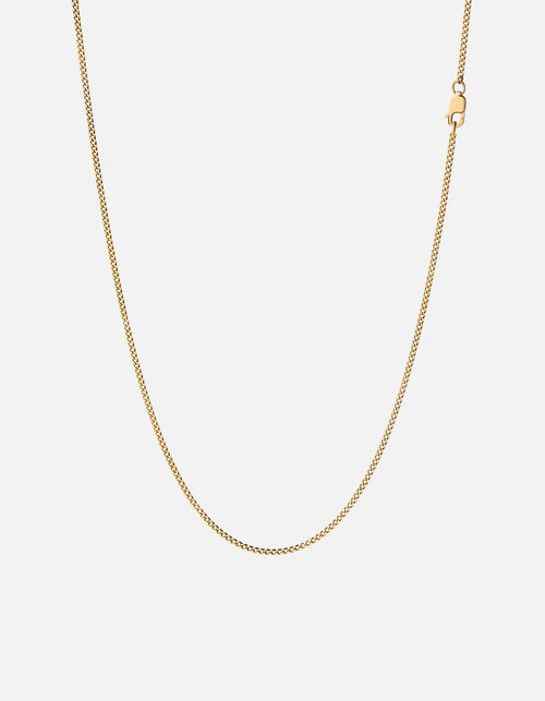 1.3mm Cuban Curb Chain Necklace, 14k Gold