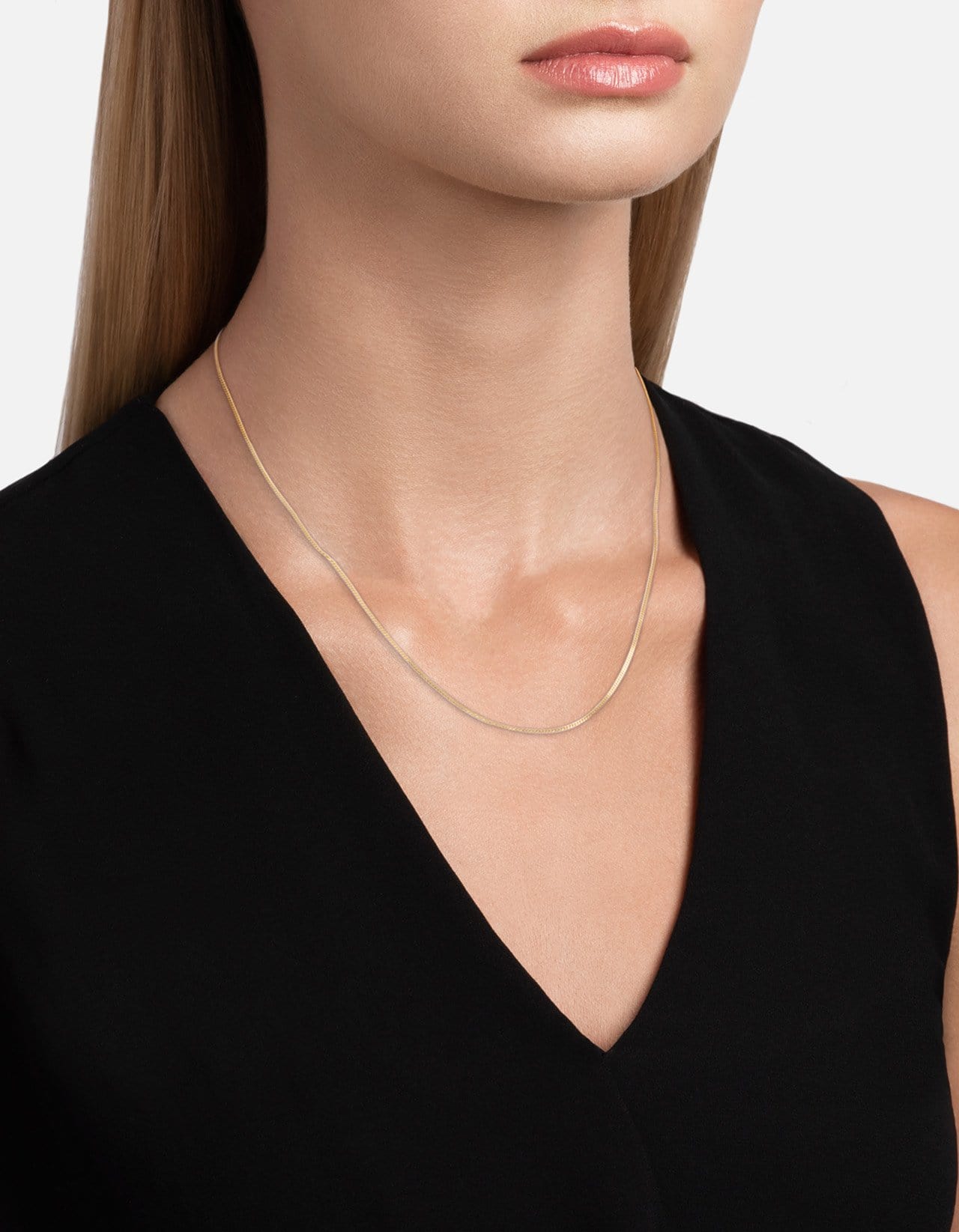 1.3mm Cuban Curb Chain Necklace, 14k Gold