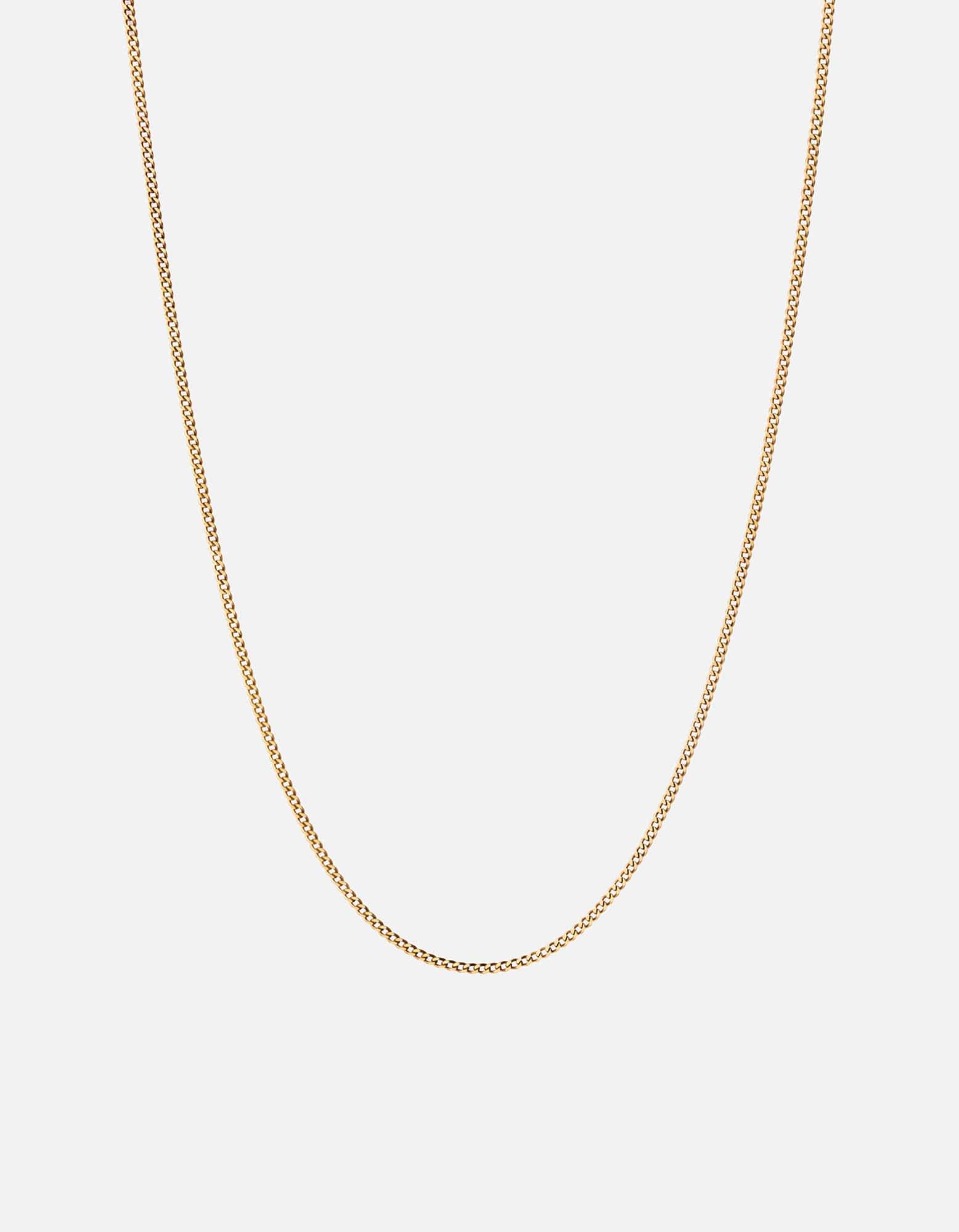 2mm Cuban Curb Chain Necklace, Gold Vermeil