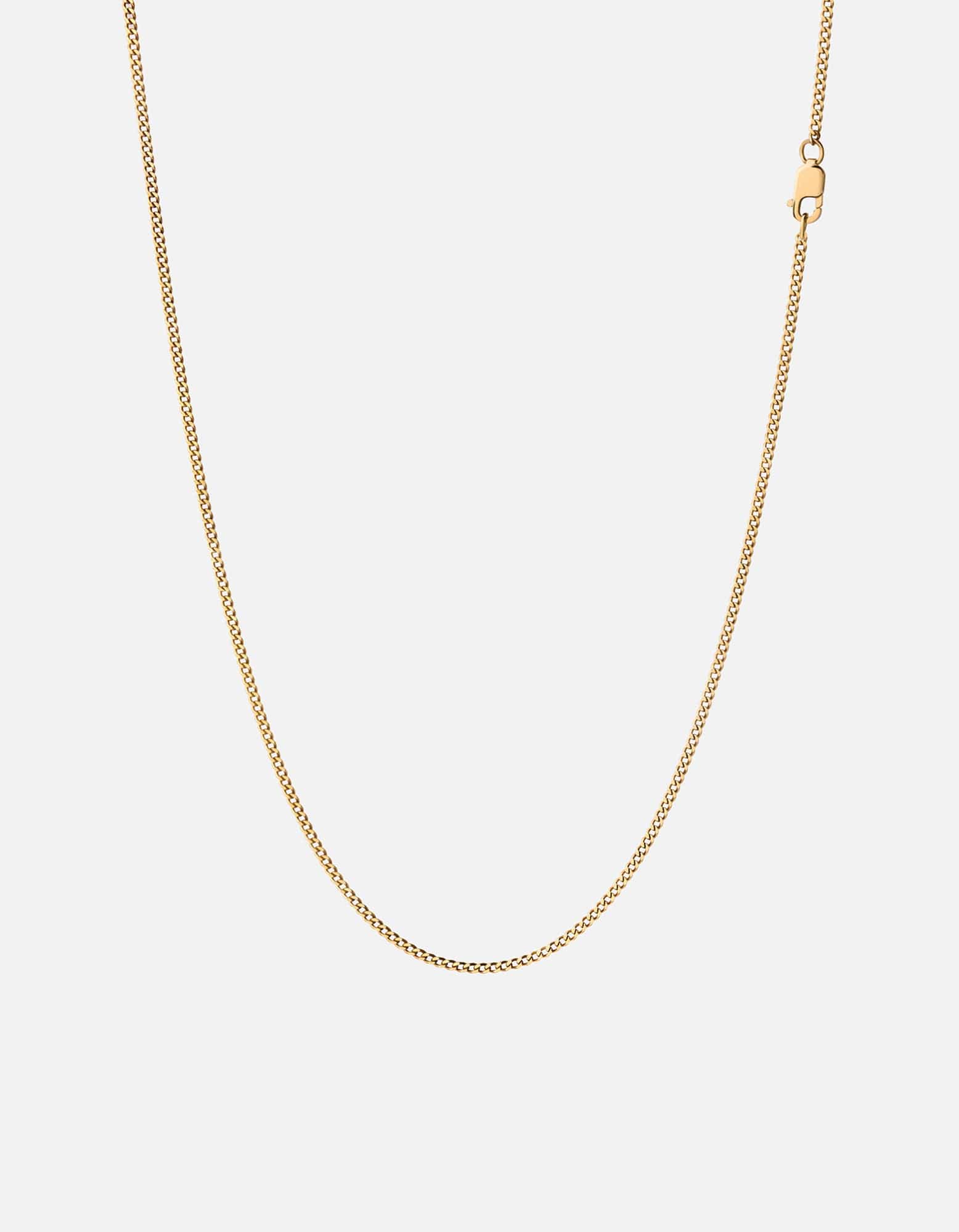 2mm Cuban Curb Chain Necklace, Gold Vermeil