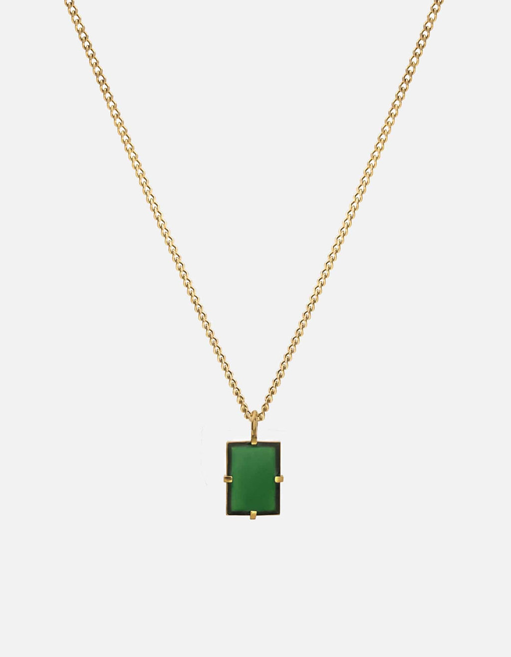 Miansai Necklaces Lennox Necklace, Gold Vermeil/Green Green / 24 in. / Monogram: No