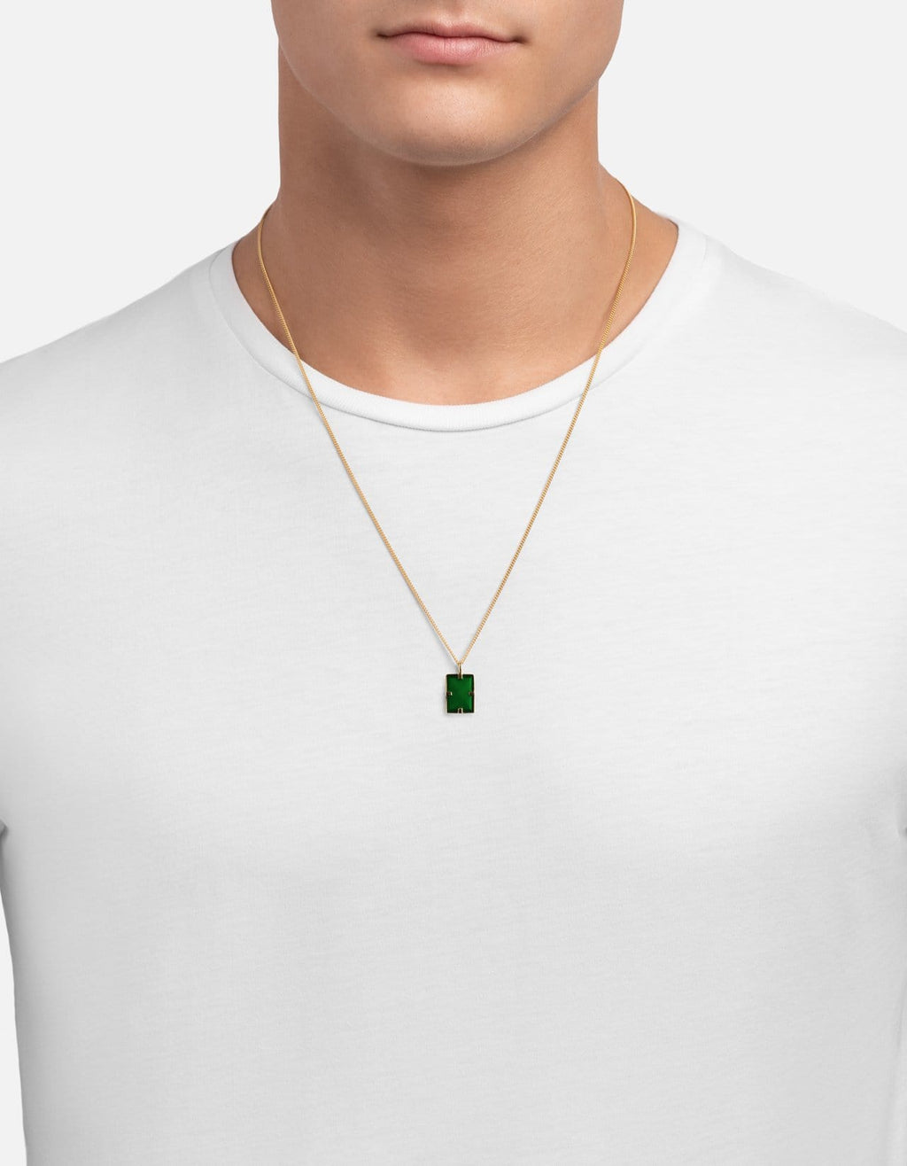 Lennox Pendant Necklace, Gold Vermeil / Green