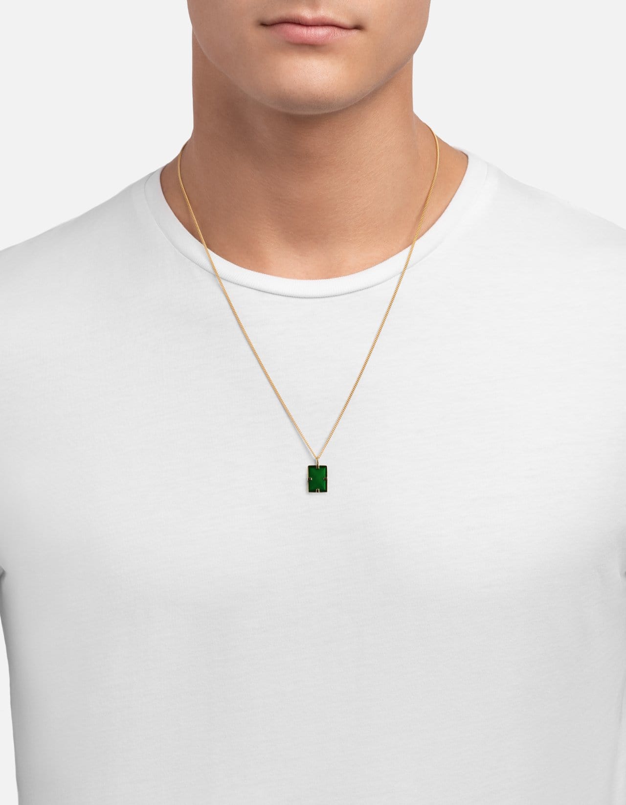 Lennox Pendant Necklace, Gold Vermeil / Green