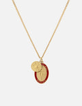 Miansai Necklaces Victoria Necklace, Gold Vermeil/Red Red / 24 in. / Monogram: No