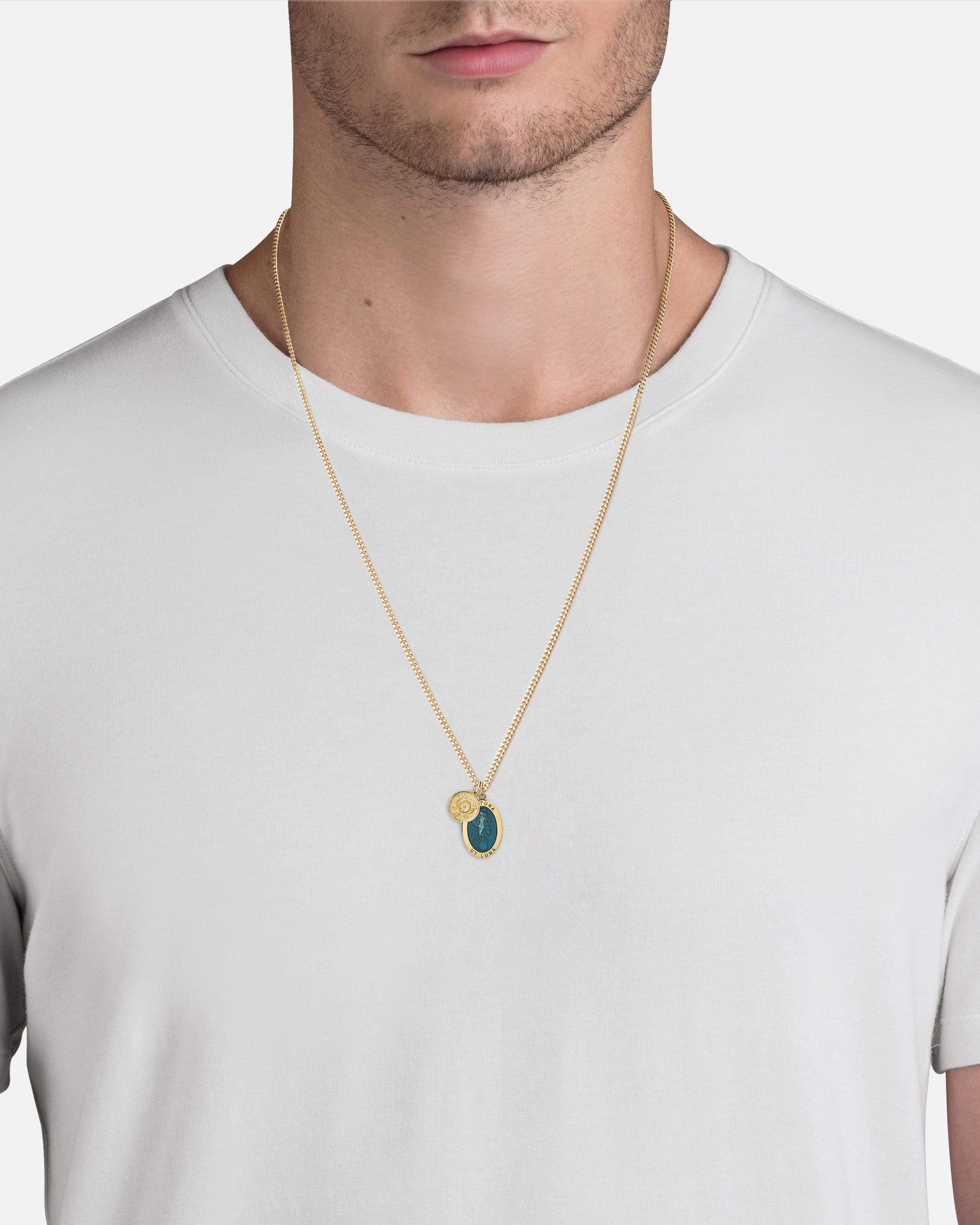 Fortuna Necklace, Gold Vermeil/Teal